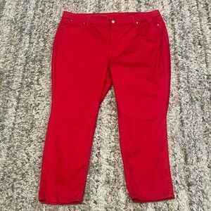 Talbots flawless red slim ankle jeans sz 20WP